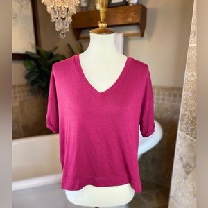 Loft size medium dark pink Vneck TShirt